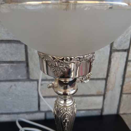 Vintage silver-plated table lamp like new, electric