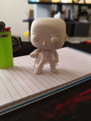 One Punch Man Saitama 3D printed figurine, white PLA