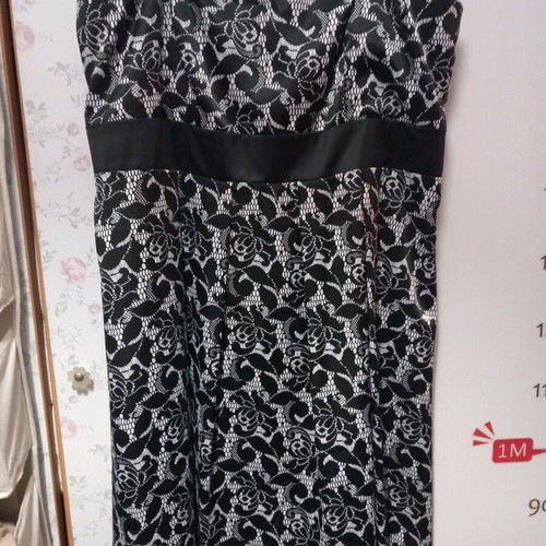 So Fabulous sleeveless dress in black and white tones like new