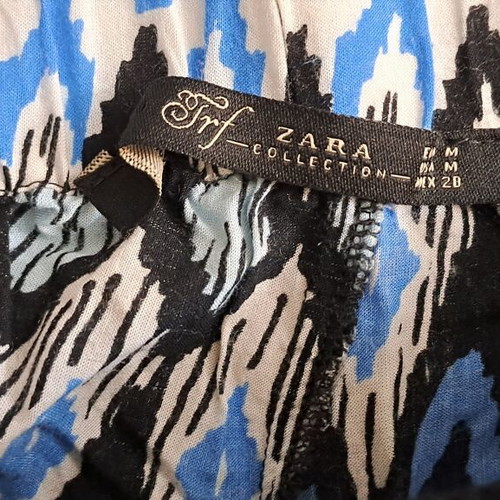 ZARA TRF Collection lightweight trousers with geometric Ikat print, size M