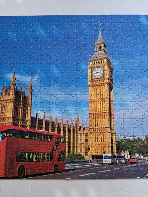 London puzzle used 500 pieces, ready for framing