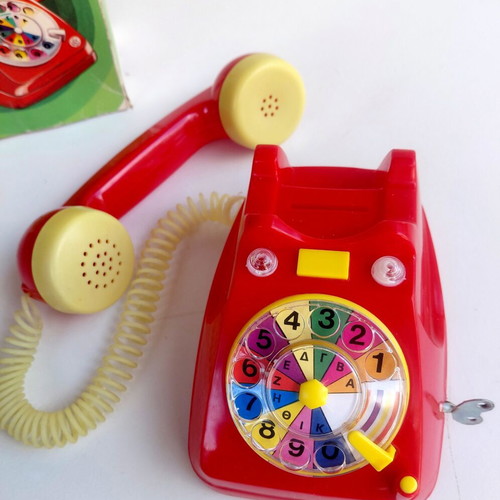 Mechanical Telephone Priftis toy from 1970s, new