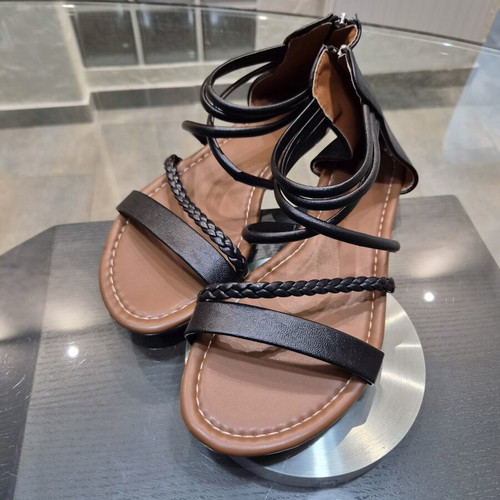 Gladiator sandals black size 42 new, faux leather