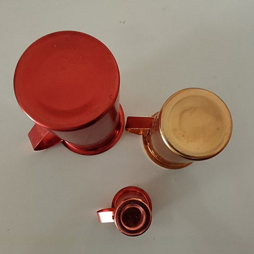 Set of 3 Vintage Wine Measures (Katrousto) with Authentic Control Stamps