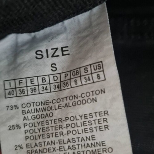 Jean with crooked button fastening, size small, black, straight fit