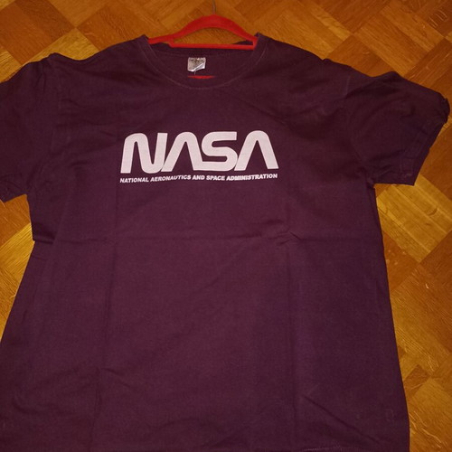 Nasa T-shirt used, dark burgundy, size XXL