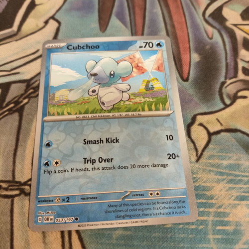 Cubchoo 053/197 Reverse Holo Pokemon Card like new