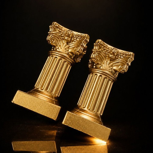 Decorative Corinthian Columns set of 2 gold color
