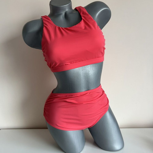 Two-piece swimsuit new, sizes XS/S, red and orange