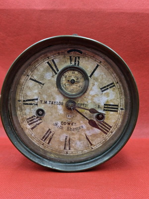Antique nautical ship clock T.M. Taylor Cowes used with Seth Thomas mechanism