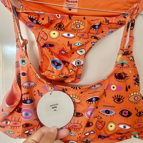 Sun of a Beach Pop Eyes bikini set, multicolor, fit S/M
