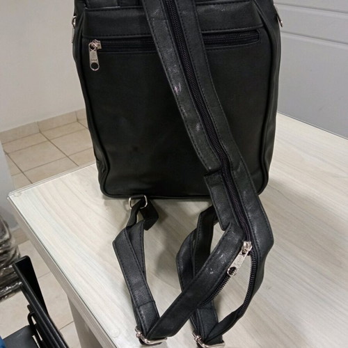 Women's leather backpack new, black color