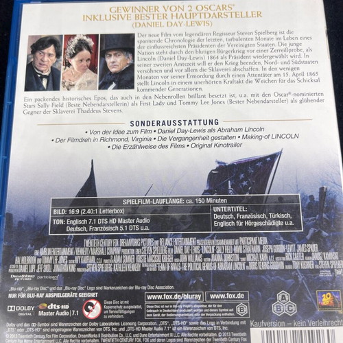 Lincoln Blu-ray like new, biography historical film
