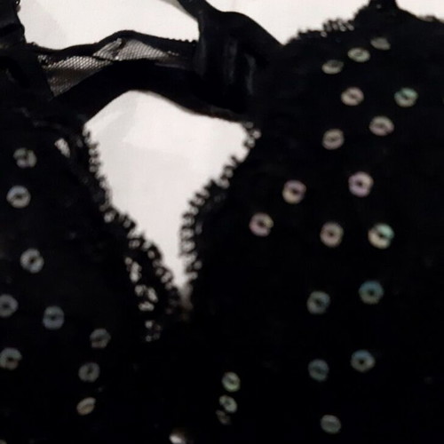 Zara padded bra 80B black lace with sequins like new