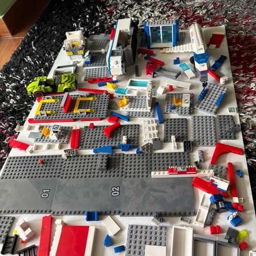 Various vehicles and parts from compatible blocks used