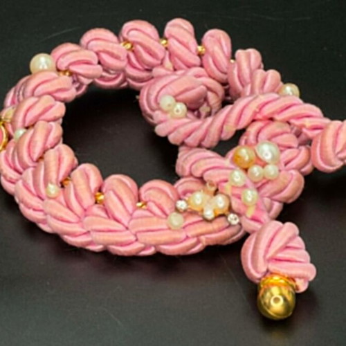 Handmade decorative plastic egg with floral design and beads, new