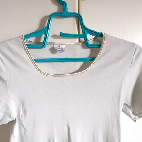 White short-sleeve elastic blouse size S new