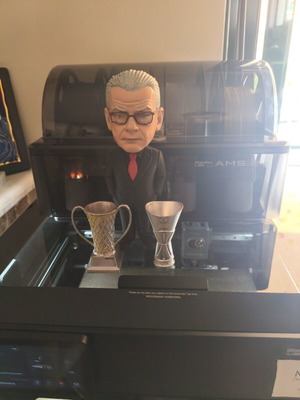 Dusan Ivkovic 3D printed figure with Euroleague trophy