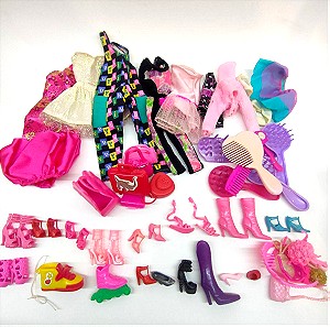 VINTAGE Σετ Διάφορα Ρούχα και Αξεσουάρ Barbie, Sindy και για λοιπές κούκλες 55+ κομμάτια