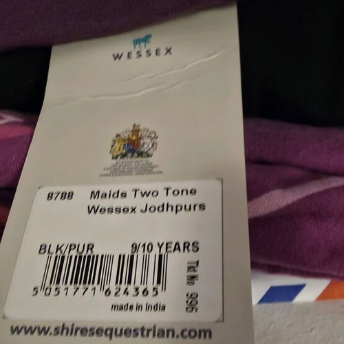 Wessex Girls' Riding Pants new, size 9-10 years, pink and purple