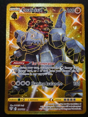 Pokemon Coalossal 198/189 Gold from Darkness Ablaze 2020 collection new