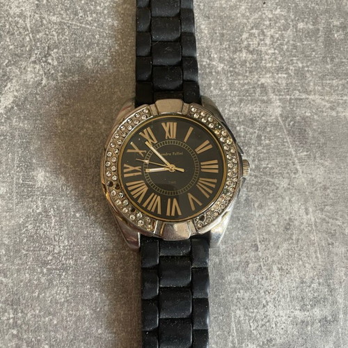Sandra Fellini wristwatch used, black, battery replacement needed
