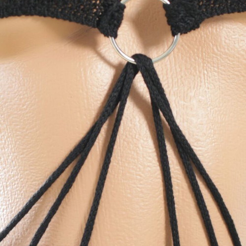 Beachwear beach dress black with tassels, new