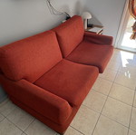 Orange sofa like new, comfortable and soft