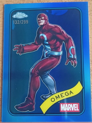 Topps Chrome Marvel 25 Omega No 196 Blue Refractor like new