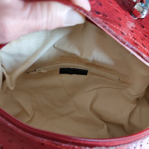 Leather vintage shoulder and handbag red like new Italy