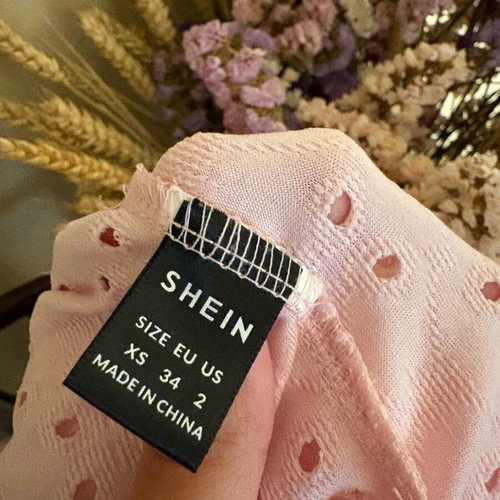 Top Shein pink perforated, like new, size XS/S
