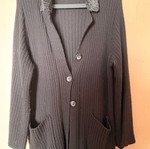 Andonella black cardigan with fur collar used, size L