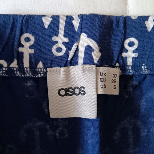 ASOS strapless beach romper like new, blue with white anchors