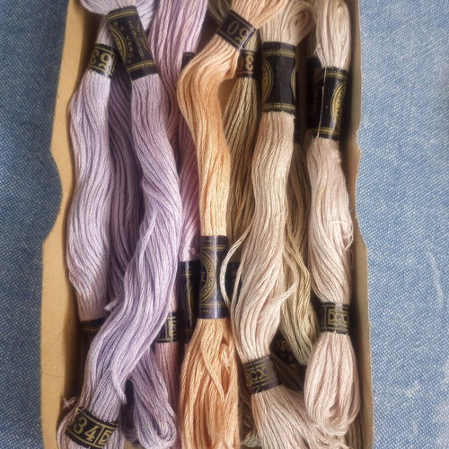 Vintage embroidery floss set of 88 pieces DMC Mouliné and more, like new