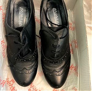 Ragazza Oxford δερμάτινα shoes μαύρα heels