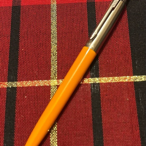 Parker Jotter pen new orange silver with blue medium ink