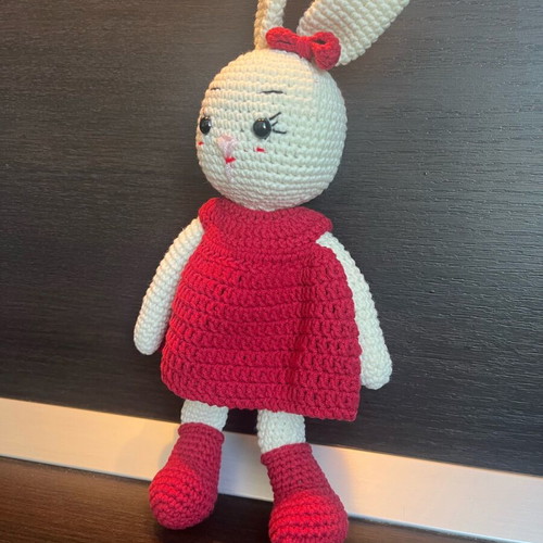 Handmade knitted bunny toy new