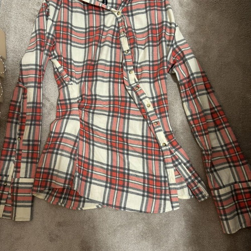 Zara checked shirt like new, side button design, size S