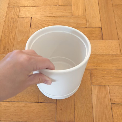 White Ikea flowerpot