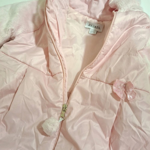 Marasil long coat for baby girl 9-12 months 80cm pink like new