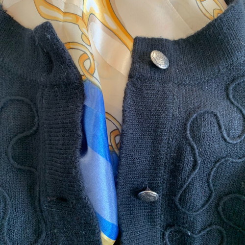 Vintage Black Knitted Coral Cardigan used, size L