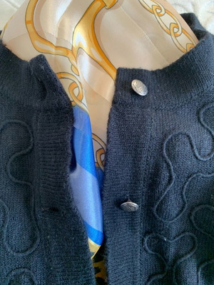 Vintage Black Knitted Coral Cardigan used, size L
