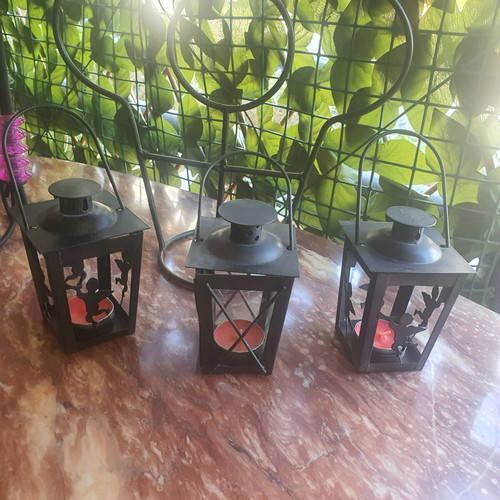 Metal candle holders collection of 6
