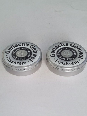 Gehwol metal tins 55ml used, pack of 2