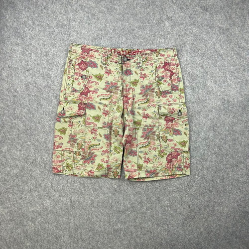 Ganesh Men's Cargo Shorts W33 Linen Floral Y2K Boho Vintage used