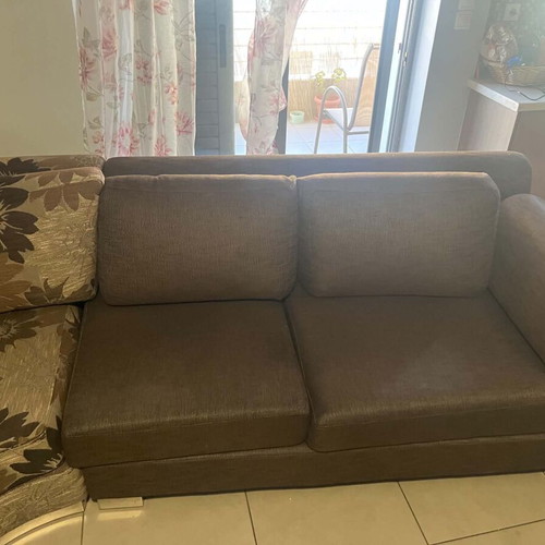 Corner sofa large, like new, brown beige
