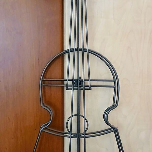 Decorative guitar candle holder, metal, 4 candles