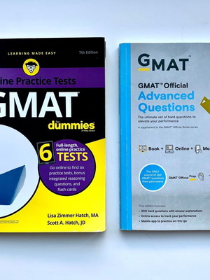 2 Volumes GMAT For Dummies Online Practice Tests and GMAT Official Advanced Questions new