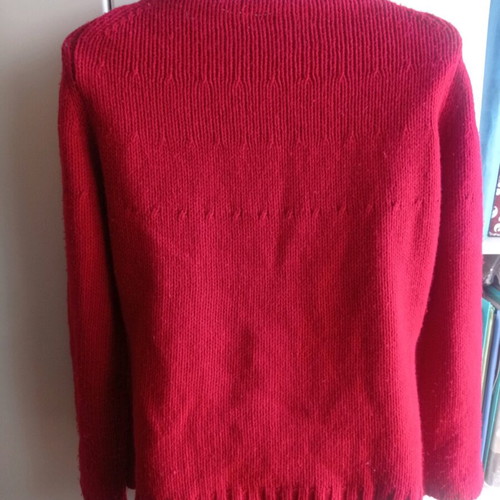 Blouse used red, warm, merino wool, size M