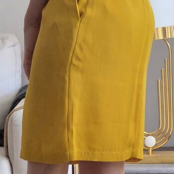 Sophistic Sleeveless V-Neck Sheath Dress like new, mustard yellow, size M